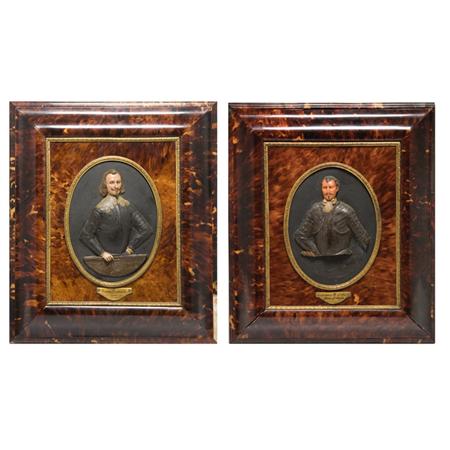 Pair of Italian Wax Portrait Reliefs  694f2