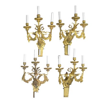 Set of Four Louis XVI Style Gilt-Bronze