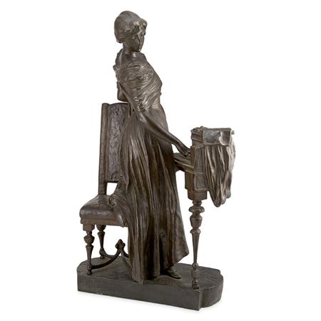 Bronze Figure of a Woman Playing 6996f