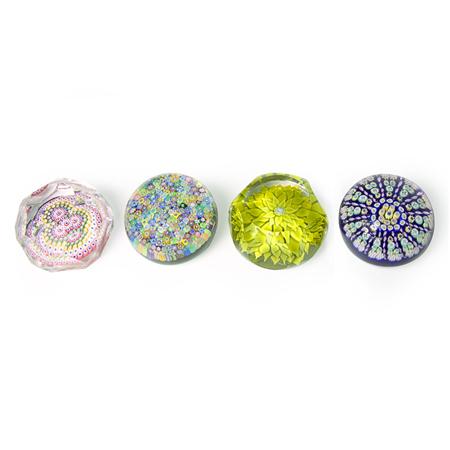 Group of Four Glass Paperweights
	 