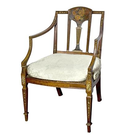 Edwardian Painted Satinwood Armchair 699b8