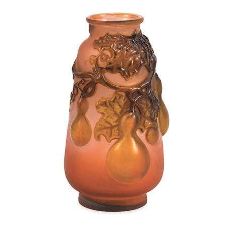 Galle Mold Blown Cameo Glass Gourd