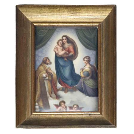 Framed Continental Painted Porcelain 699ed