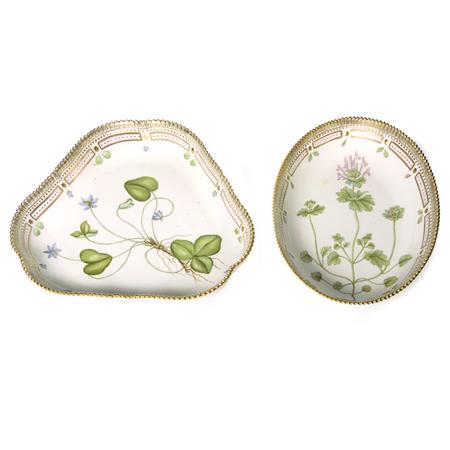 Two Royal Copenhagen Flora Danica Porcelain