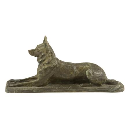 Bronze Figure of a German Shepherd  69a62