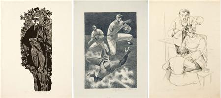 6 prints:  Fletcher Martin litho A.