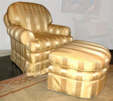 Gold Upholstered Club Chair with 69ac9