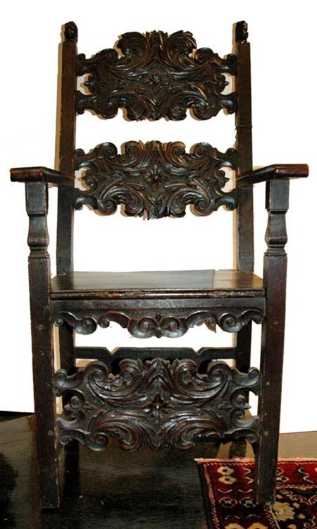 Continental Baroque Walnut Armchair
	