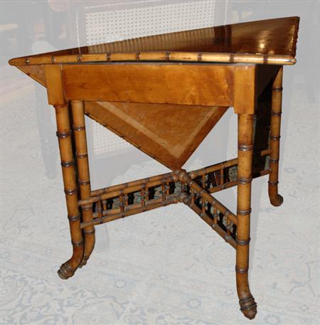 Faux Bamboo Decorated Fruitwood
