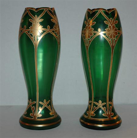 Pair of Art Nouveau Style Gilt