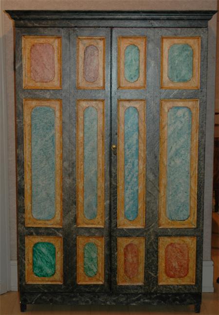 Faux Marble Painted Cupboard  69b37