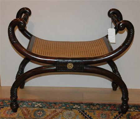 Regency Style Mahogany Curule Bench