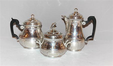 French Silver Three Piece Coffee 69b5e