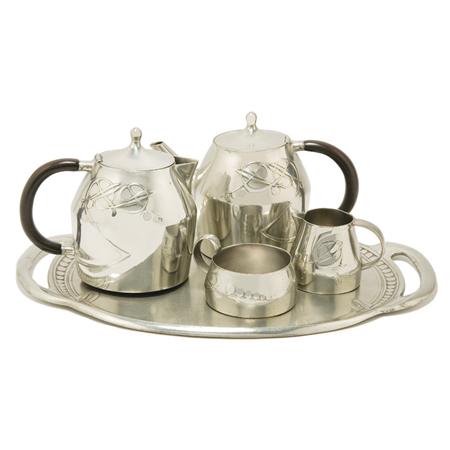 Tudric Pewter Coffee and Tea Service
	