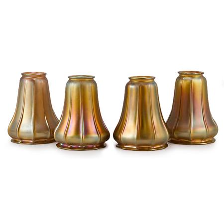 Set of Four Tiffany Favrile Glass 697c1
