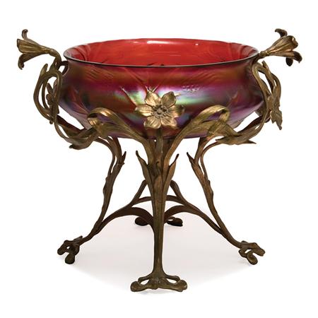 Bohemian Molded Glass and Gilt Metal 697ee