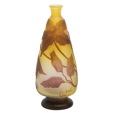 Galle Acid Etched Cameo Glass Footed 6981e