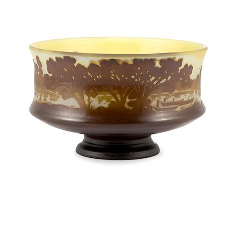 Galle Acid Etched Cameo Glass Bowl  69821