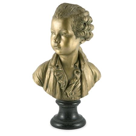 Gold Painted Ceramic Bust of a