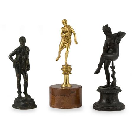 Group of Three Gilt and Patinated-Bronze