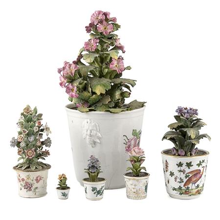 Group of Porcelain Floral Topiaries
	