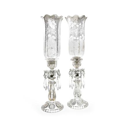 Pair of Baccarat Style Gilt and