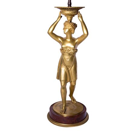 Gilt-Bronze Two-Light Lamp
	  Estimate:$800-$1,200