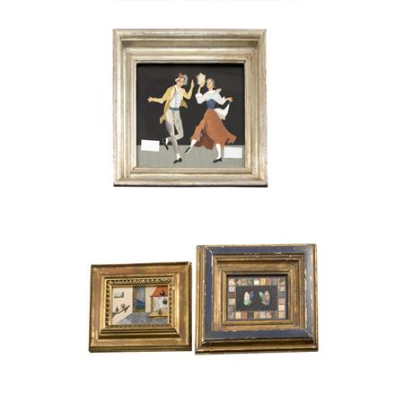 Three Framed Pietra Dura Plaques  698fd