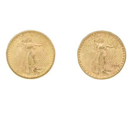 $20 St. Gaudens, Two Coins
	  Estimate:$1,800-$2,000