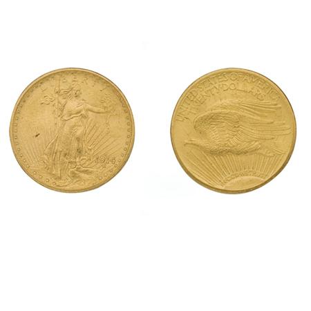 1914 S $20 St. Gaudens
	  Estimate:$1,000-$1,200