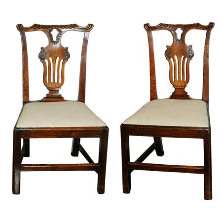 Pair of George III Elm Side Chairs  69db3