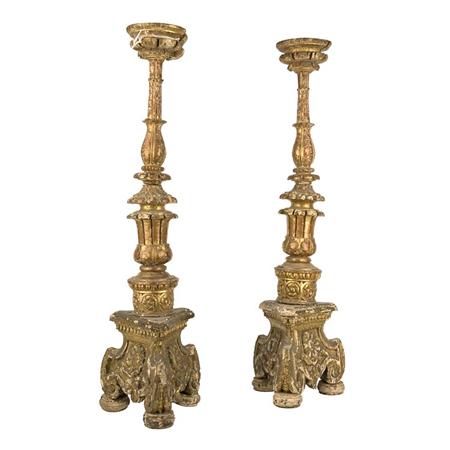 Pair of Italian Baroque Style Gilt-Wood