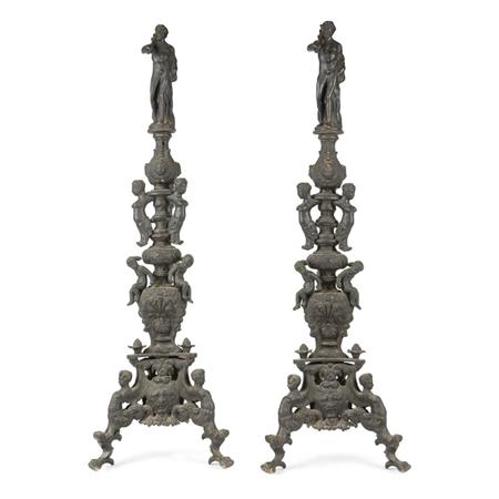 Pair of Italian Baroque Style Patinated Bronze 69e0a