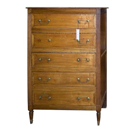 Louis XVI Style Mahogany Tall Chest 69e74