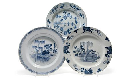 Two English Delft Blue and White