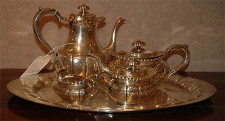 German Silver Five-Piece Coffee and