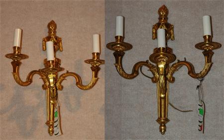 Pair of Neoclassical Style Brass