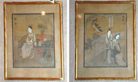 Pair of Asian Framed Painted Pictures