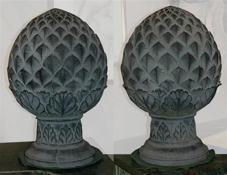 Pair of Cast Iron Pineapple Form 69bc5