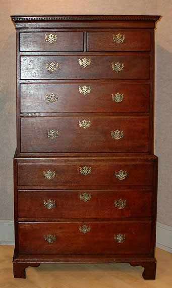 George III Style Oak Chest on Chest  69bcf