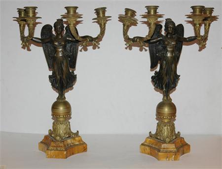 Pair of Empire Style Gilt and Patinated Metal 69bf0