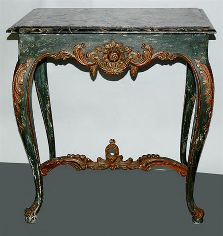 Continental Rococo Marble Top Painted 69bf7