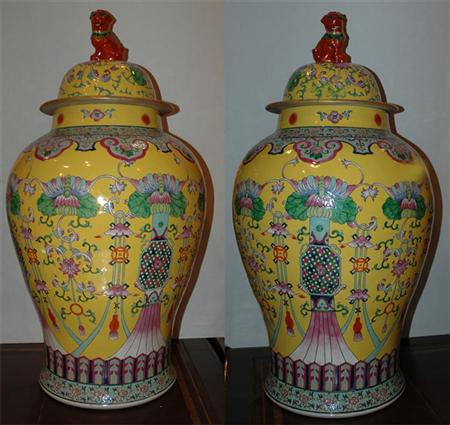 Pair of Monumental Chinese Yellow 69c03