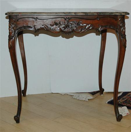 Louis XV Style Marble Top Carved