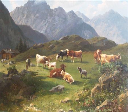 Hermann Wolff German, 19th Century Cattle