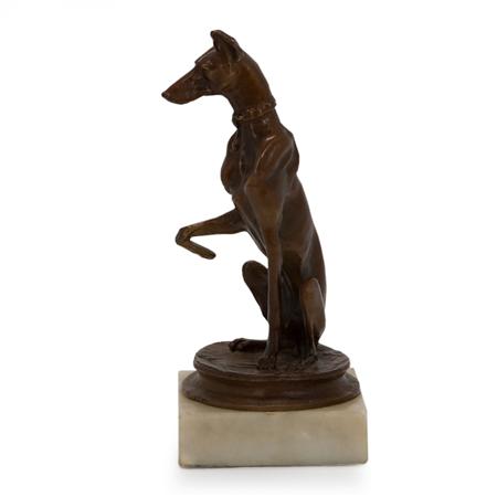 Bronze Figure of a Doberman  6a25e