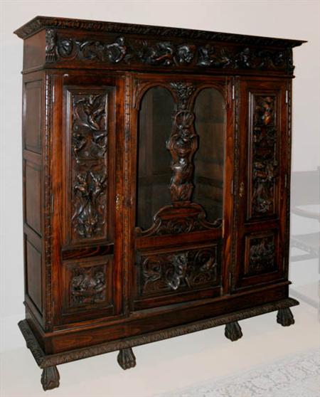 Renaissance Style Stained Oak Armoire  6a269