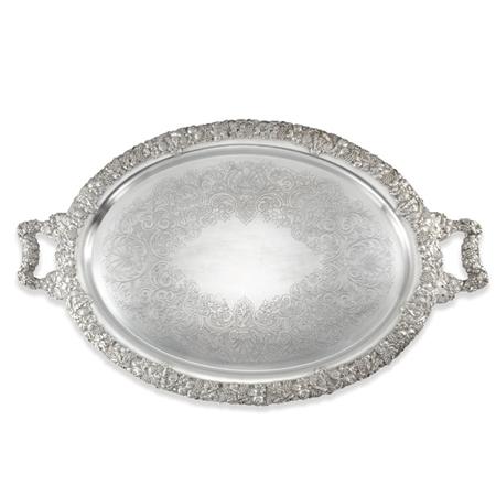 Silver Plated Two-Handled Footed Tray
	