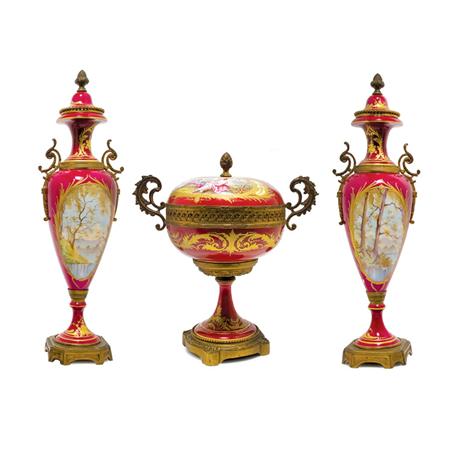 Pair of Sevres Style Gilt Metal 6a2ee