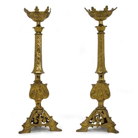 Pair of Gothic Style Gilt-Metal